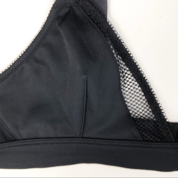 Topshop Fishnet Mesh Panel Black Bralette - 8 - Picture 5 of 7